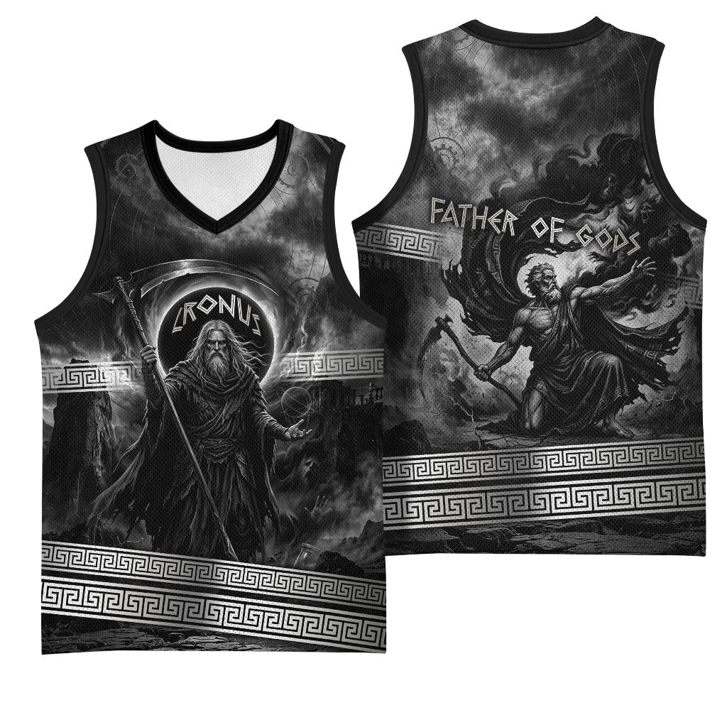 Cronus Father Of Gods Greek Basketball Jersey Titan Leader Cronus Scythe Greek Key Art