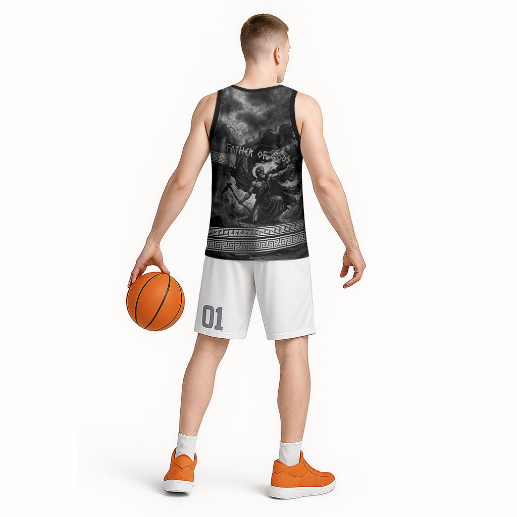 Cronus Father Of Gods Greek Basketball Jersey Titan Leader Cronus Scythe Greek Key Art