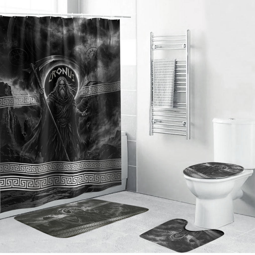 Cronus Father Of Gods Greek Bathroom Set Titan Leader Cronus Scythe Greek Key Art