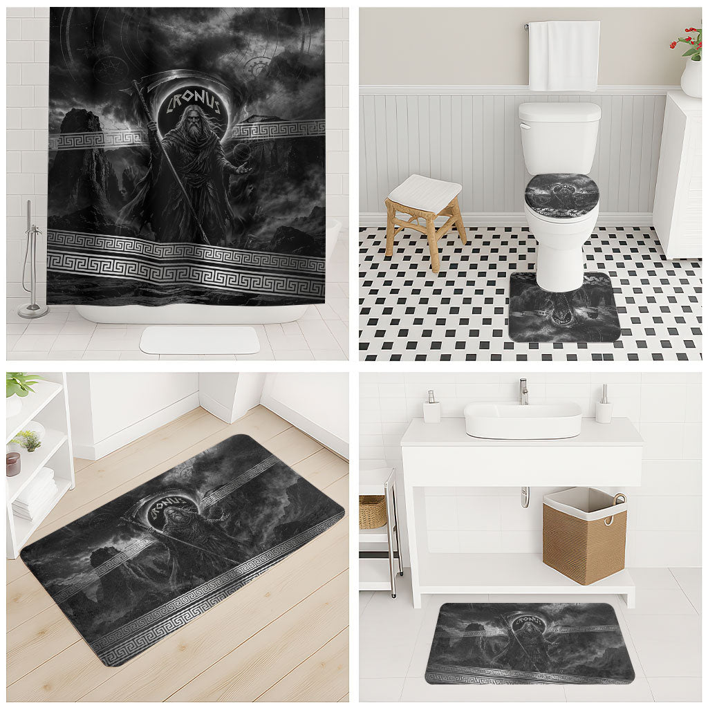 Cronus Father Of Gods Greek Bathroom Set Titan Leader Cronus Scythe Greek Key Art