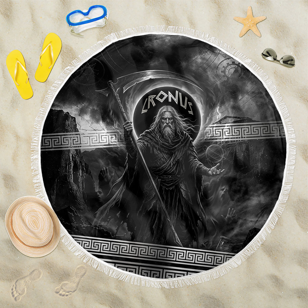 Cronus Father Of Gods Greek Beach Blanket Titan Leader Cronus Scythe Greek Key Art