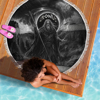 Cronus Father Of Gods Greek Beach Blanket Titan Leader Cronus Scythe Greek Key Art