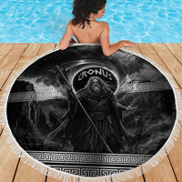 Cronus Father Of Gods Greek Beach Blanket Titan Leader Cronus Scythe Greek Key Art