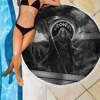 Cronus Father Of Gods Greek Beach Blanket Titan Leader Cronus Scythe Greek Key Art