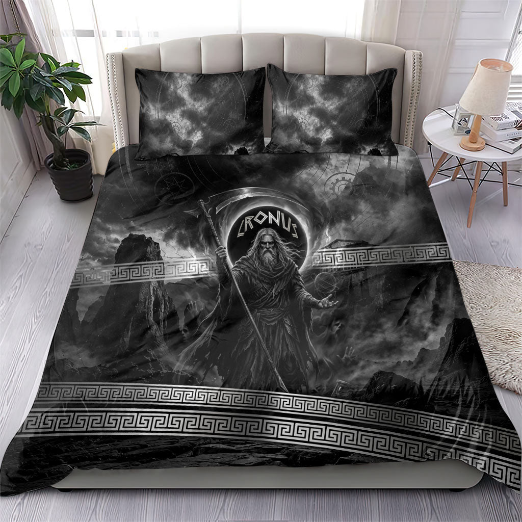 Cronus Father Of Gods Greek Bedding Set Titan Leader Cronus Scythe Greek Key Art
