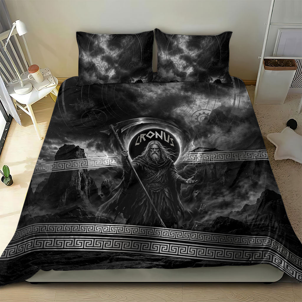 Cronus Father Of Gods Greek Bedding Set Titan Leader Cronus Scythe Greek Key Art