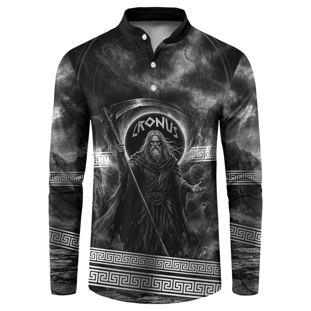 Cronus Father Of Gods Greek Button Sweatshirt Titan Leader Cronus Scythe Greek Key Art