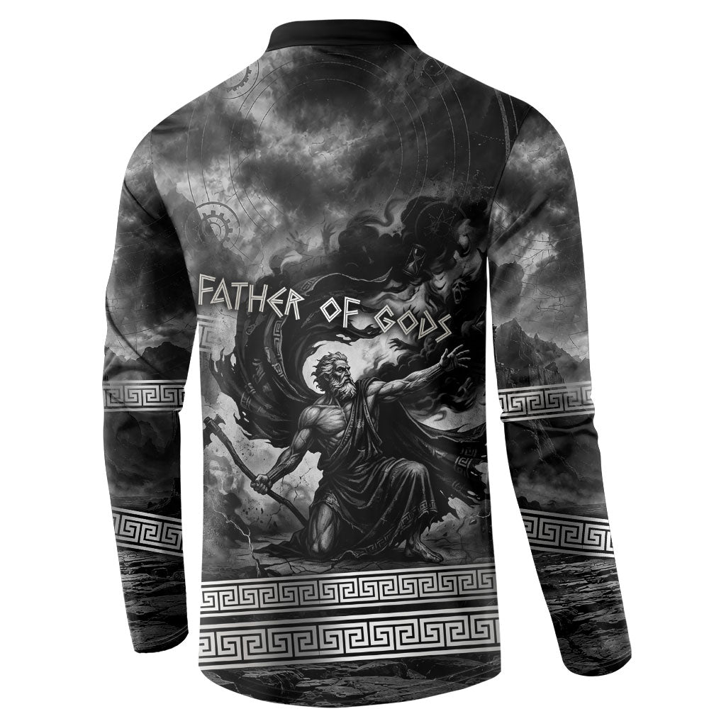 Cronus Father Of Gods Greek Button Sweatshirt Titan Leader Cronus Scythe Greek Key Art