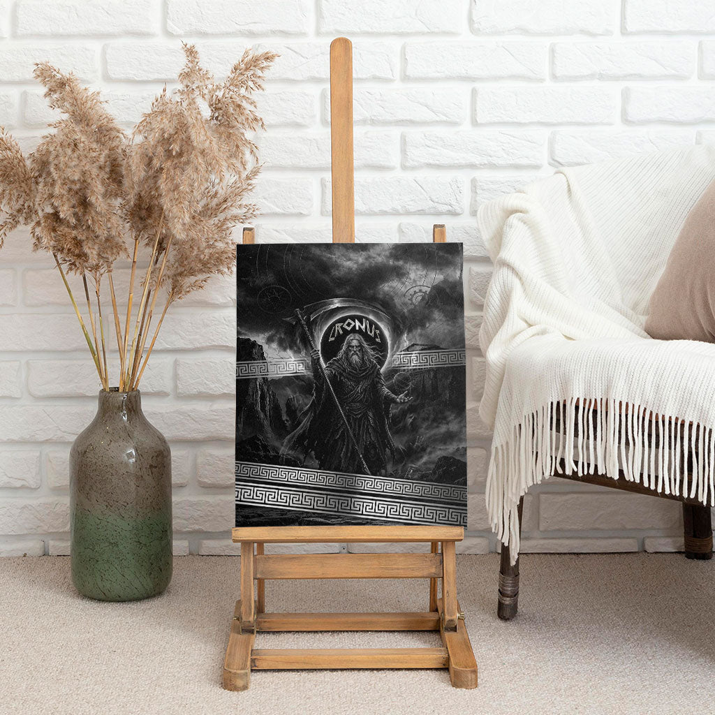Cronus Father Of Gods Greek Canvas Wall Art Titan Leader Cronus Scythe Greek Key Art