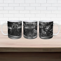 Cronus Father Of Gods Greek Ceramic Mug Titan Leader Cronus Scythe Greek Key Art