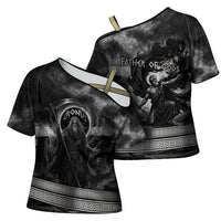 Cronus Father Of Gods Greek Cross Shoulder Shirt Titan Leader Cronus Scythe Greek Key Art