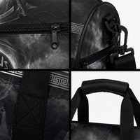 Cronus Father Of Gods Greek Duffle Bag Titan Leader Cronus Scythe Greek Key Art