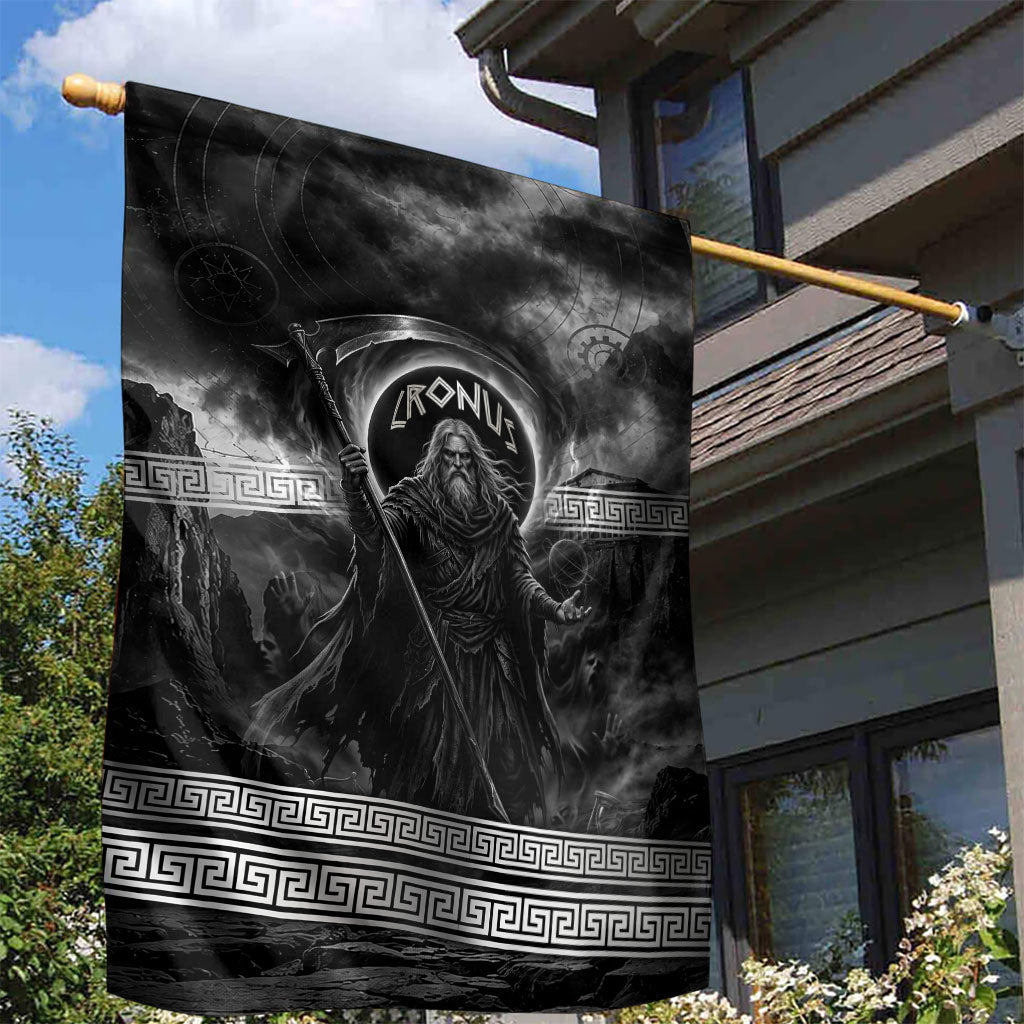 Cronus Father Of Gods Greek Garden Flag Titan Leader Cronus Scythe Greek Key Art