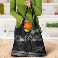 Cronus Father Of Gods Greek Grocery Bag Titan Leader Cronus Scythe Greek Key Art