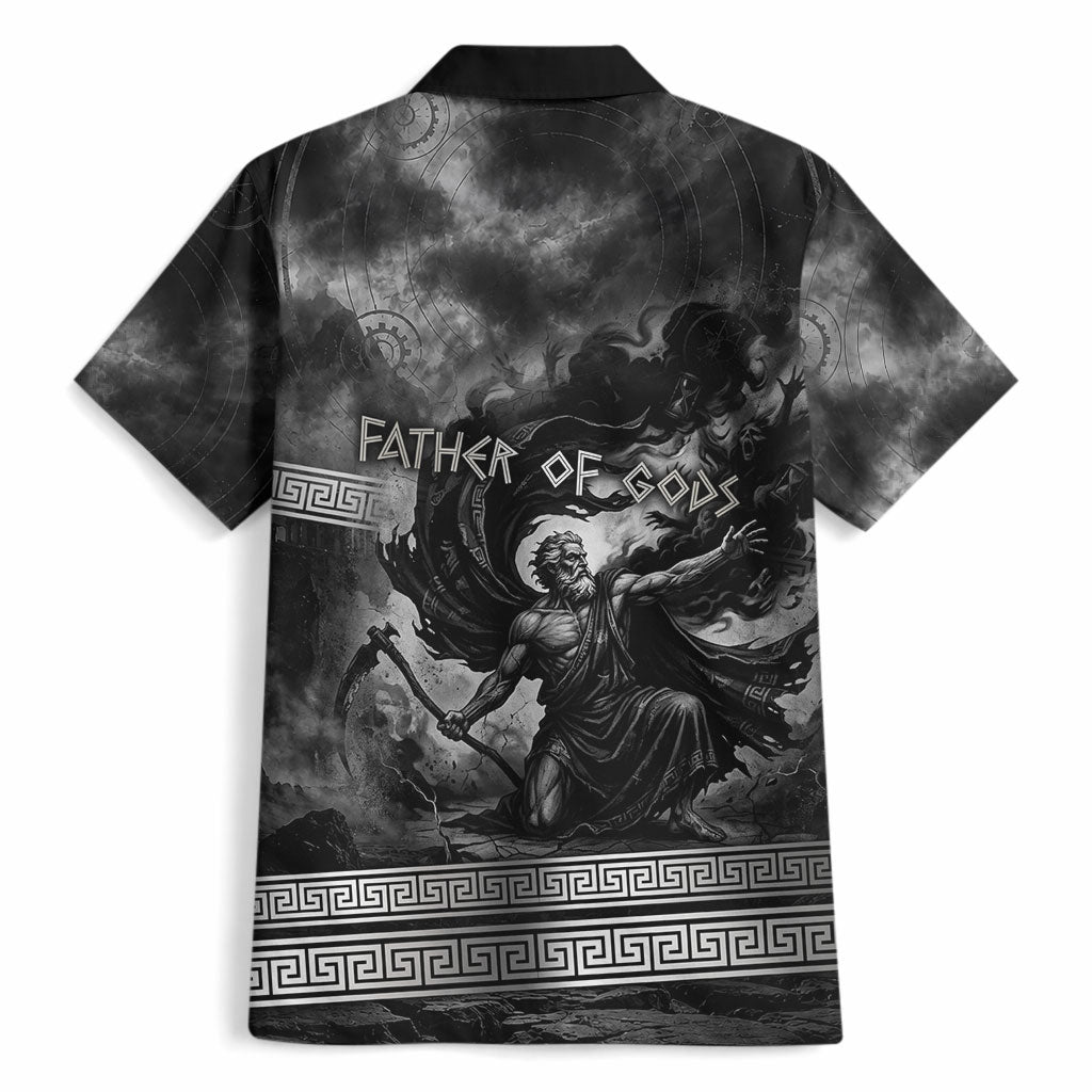 Cronus Father Of Gods Greek Hawaiian Shirt Titan Leader Cronus Scythe Greek Key Art