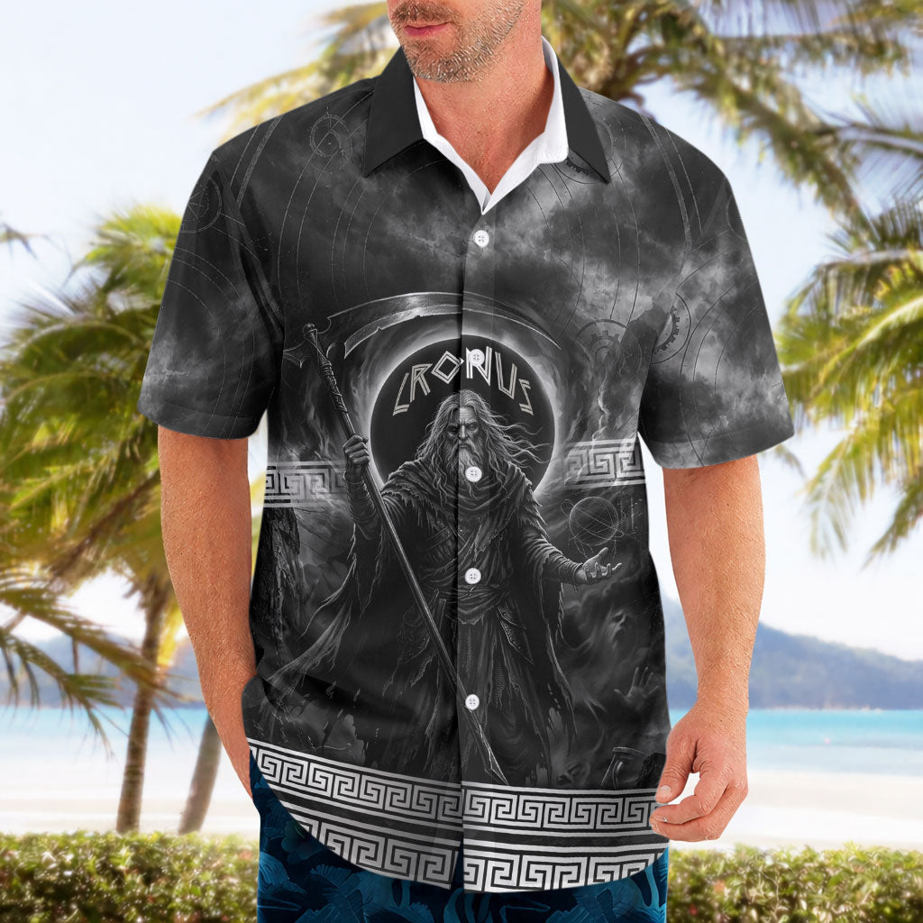 Cronus Father Of Gods Greek Hawaiian Shirt Titan Leader Cronus Scythe Greek Key Art