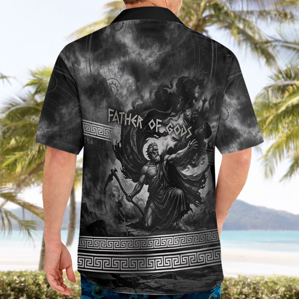 Cronus Father Of Gods Greek Hawaiian Shirt Titan Leader Cronus Scythe Greek Key Art