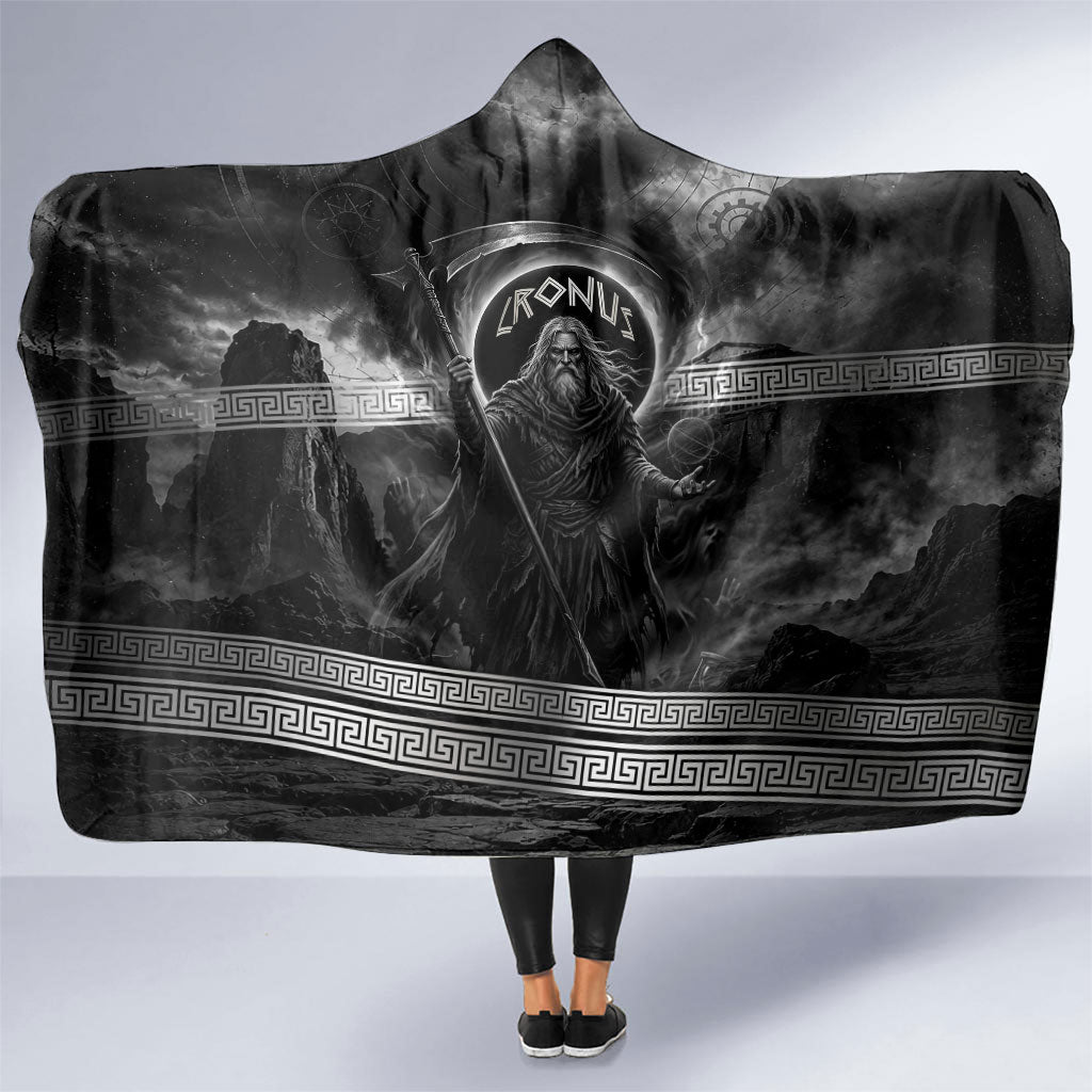 Cronus Father Of Gods Greek Hooded Blanket Titan Leader Cronus Scythe Greek Key Art