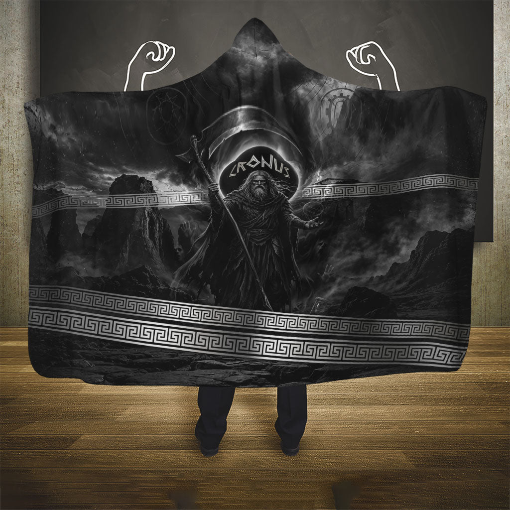 Cronus Father Of Gods Greek Hooded Blanket Titan Leader Cronus Scythe Greek Key Art