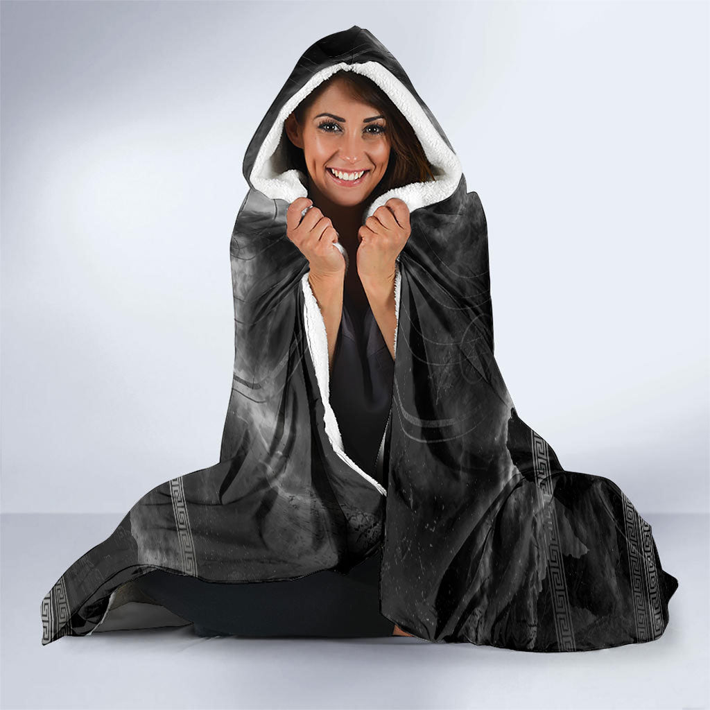 Cronus Father Of Gods Greek Hooded Blanket Titan Leader Cronus Scythe Greek Key Art