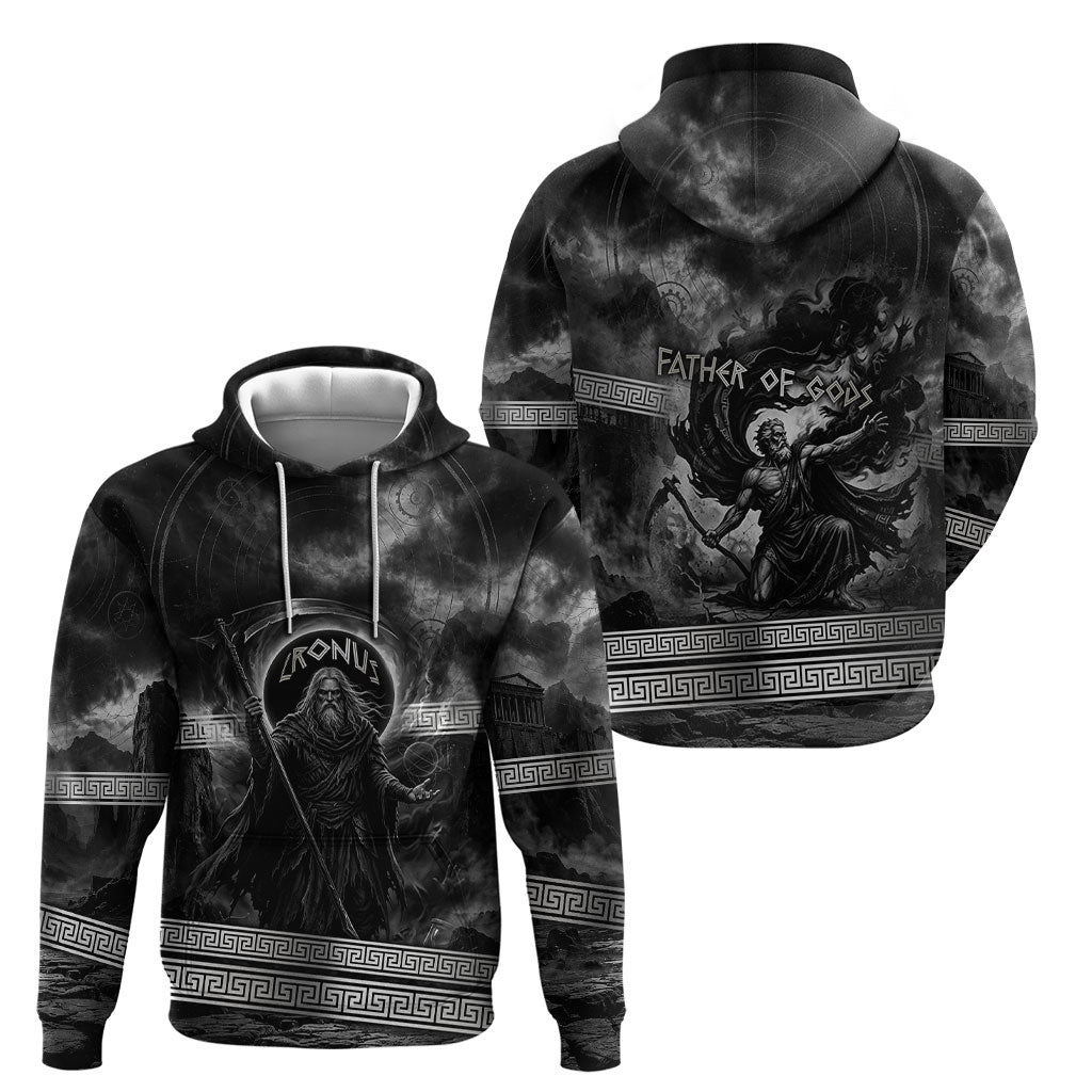 Cronus Father Of Gods Greek Hoodie Titan Leader Cronus Scythe Greek Key Art