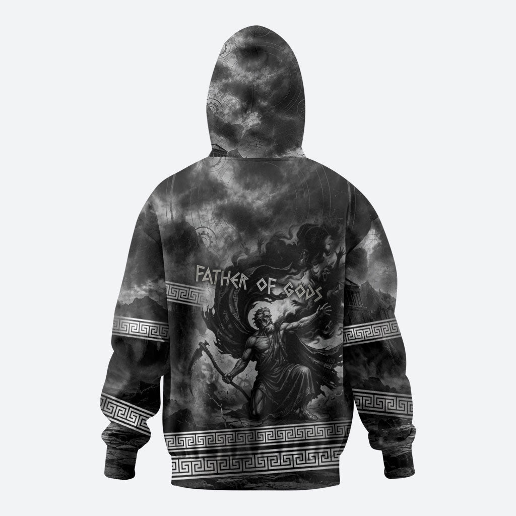 Cronus Father Of Gods Greek Hoodie Titan Leader Cronus Scythe Greek Key Art