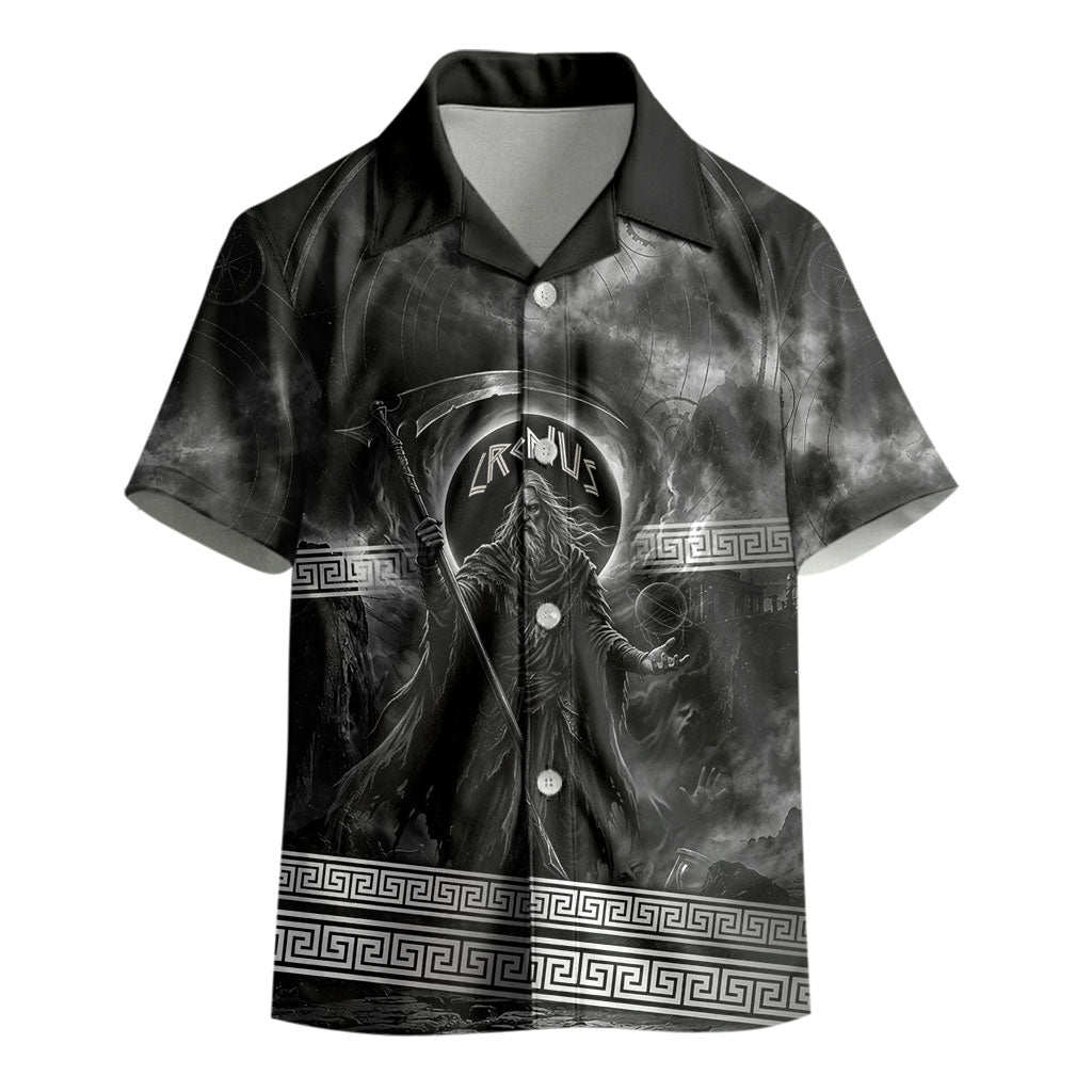 Cronus Father Of Gods Greek Kid Hawaiian Shirt Titan Leader Cronus Scythe Greek Key Art