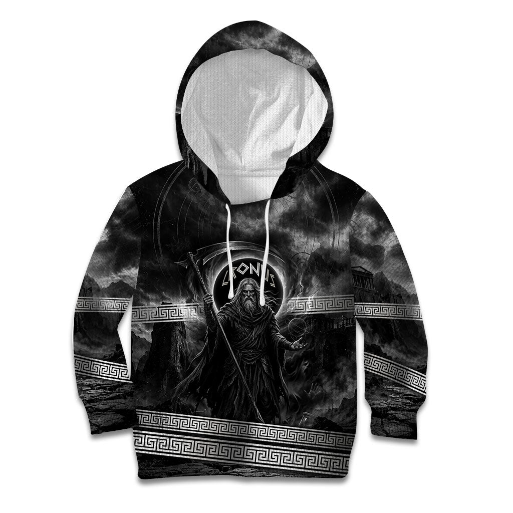 Cronus Father Of Gods Greek Kid Hoodie Titan Leader Cronus Scythe Greek Key Art