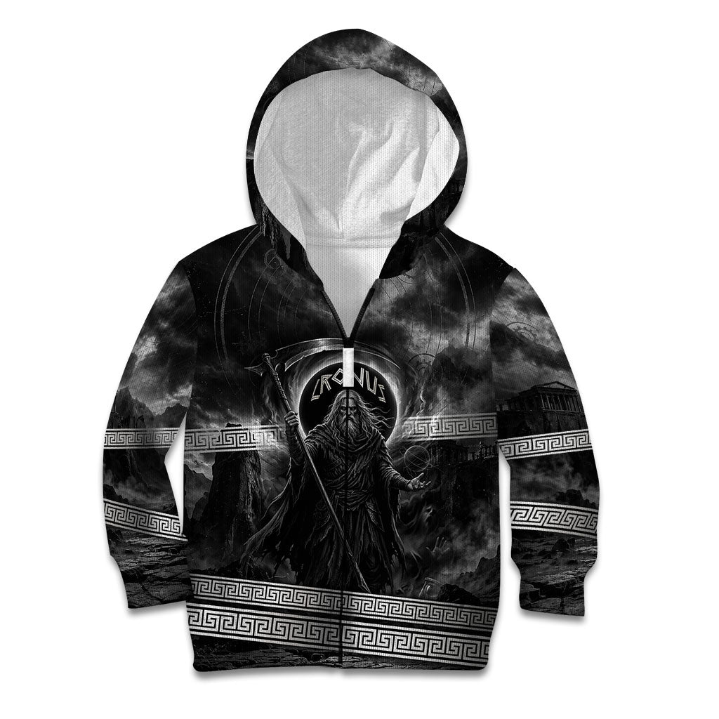 Cronus Father Of Gods Greek Kid Hoodie Titan Leader Cronus Scythe Greek Key Art