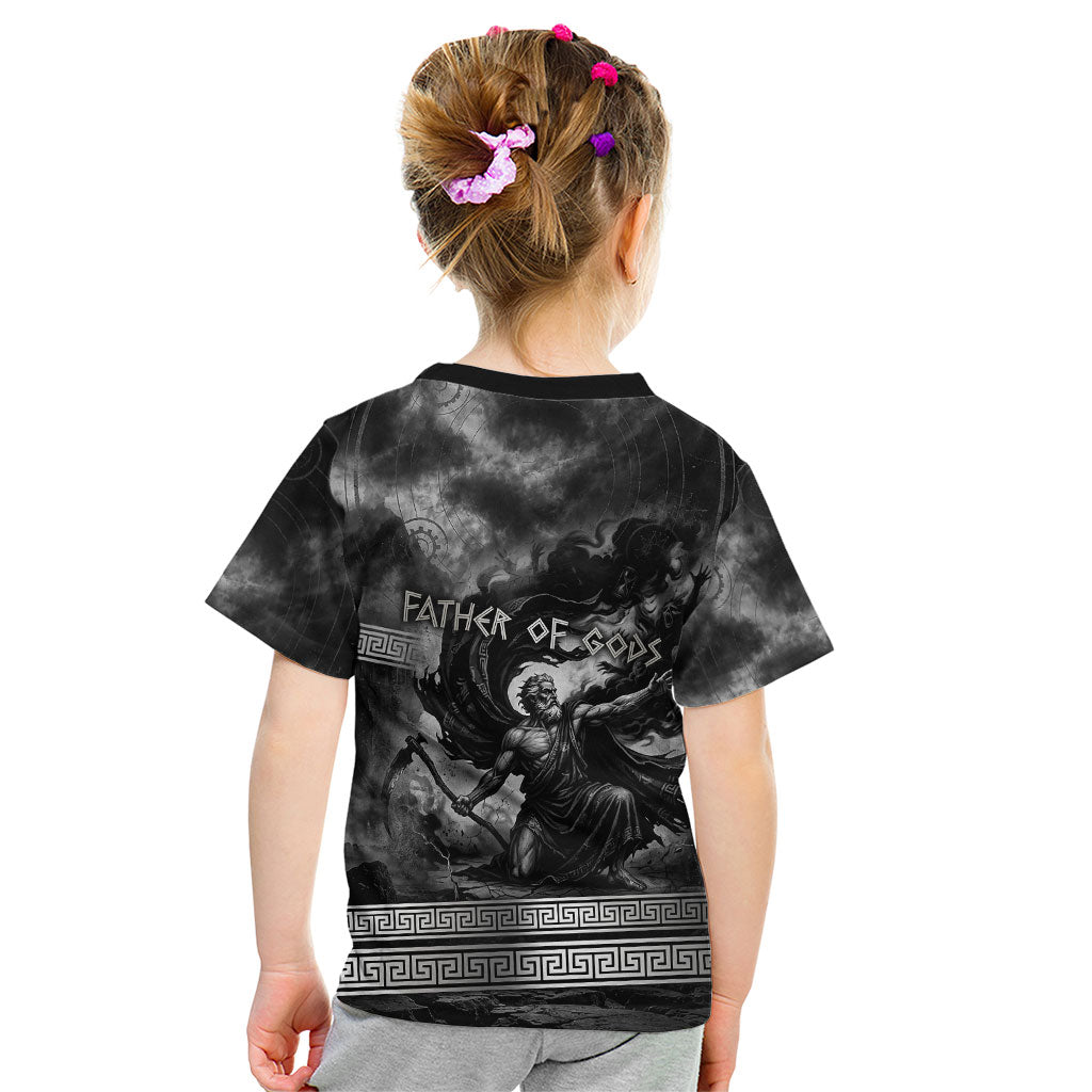 Cronus Father Of Gods Greek Kid T Shirt Titan Leader Cronus Scythe Greek Key Art