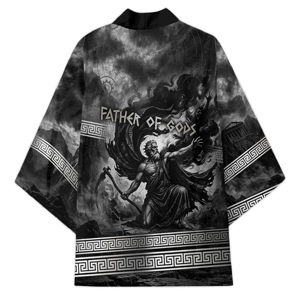 Cronus Father Of Gods Greek Kimono Titan Leader Cronus Scythe Greek Key Art