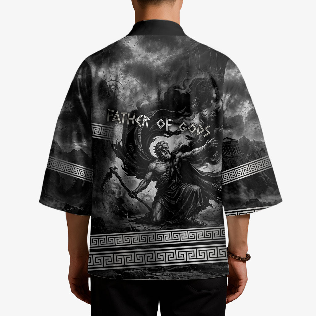 Cronus Father Of Gods Greek Kimono Titan Leader Cronus Scythe Greek Key Art