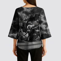 Cronus Father Of Gods Greek Kimono Sleeve Blouse Titan Leader Cronus Scythe Greek Key Art