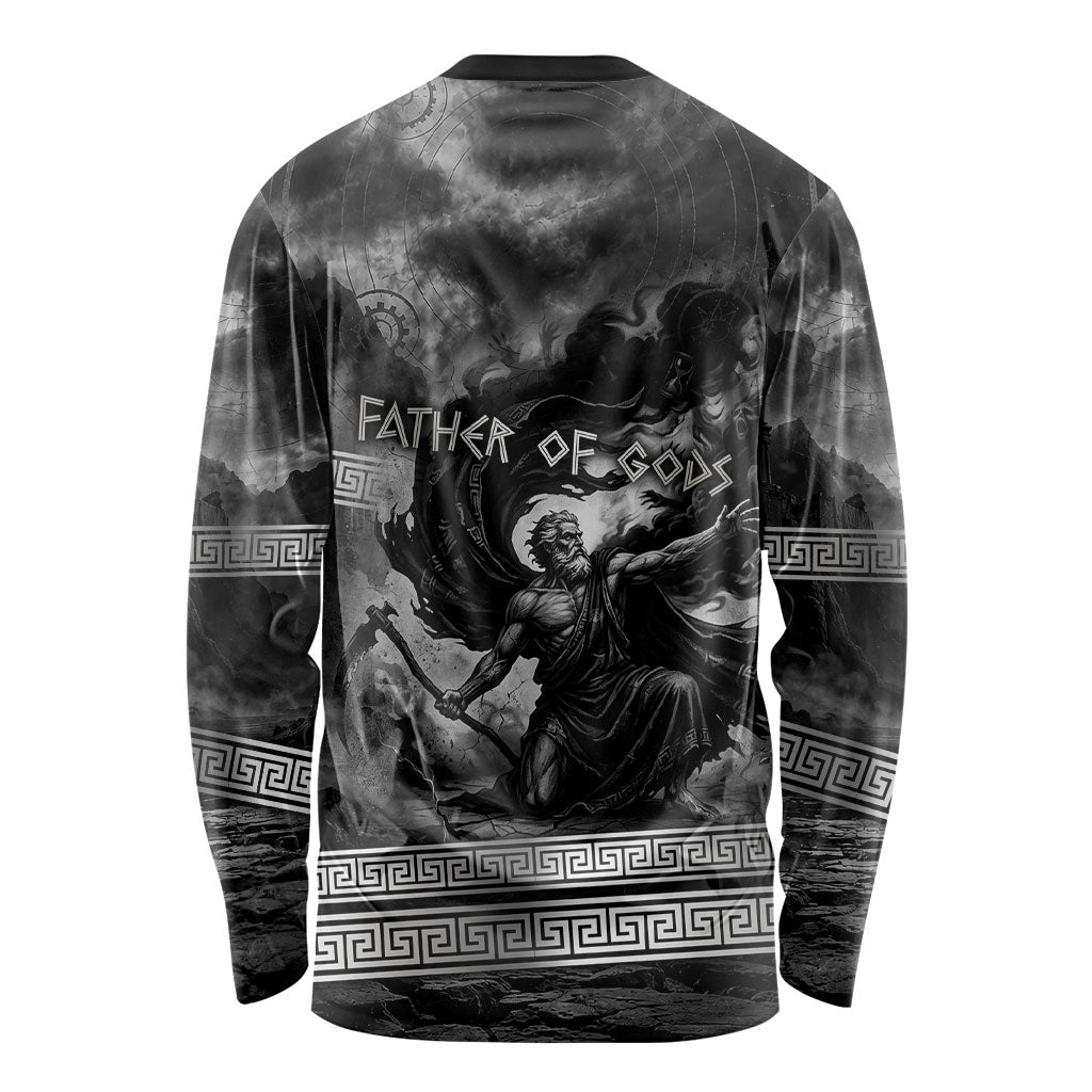 Cronus Father Of Gods Greek Long Sleeve Shirt Titan Leader Cronus Scythe Greek Key Art