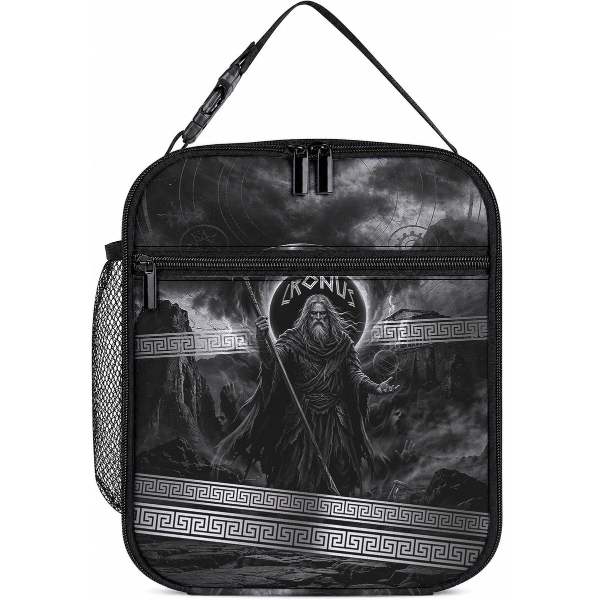 Cronus Father Of Gods Greek Lunch Bag Titan Leader Cronus Scythe Greek Key Art