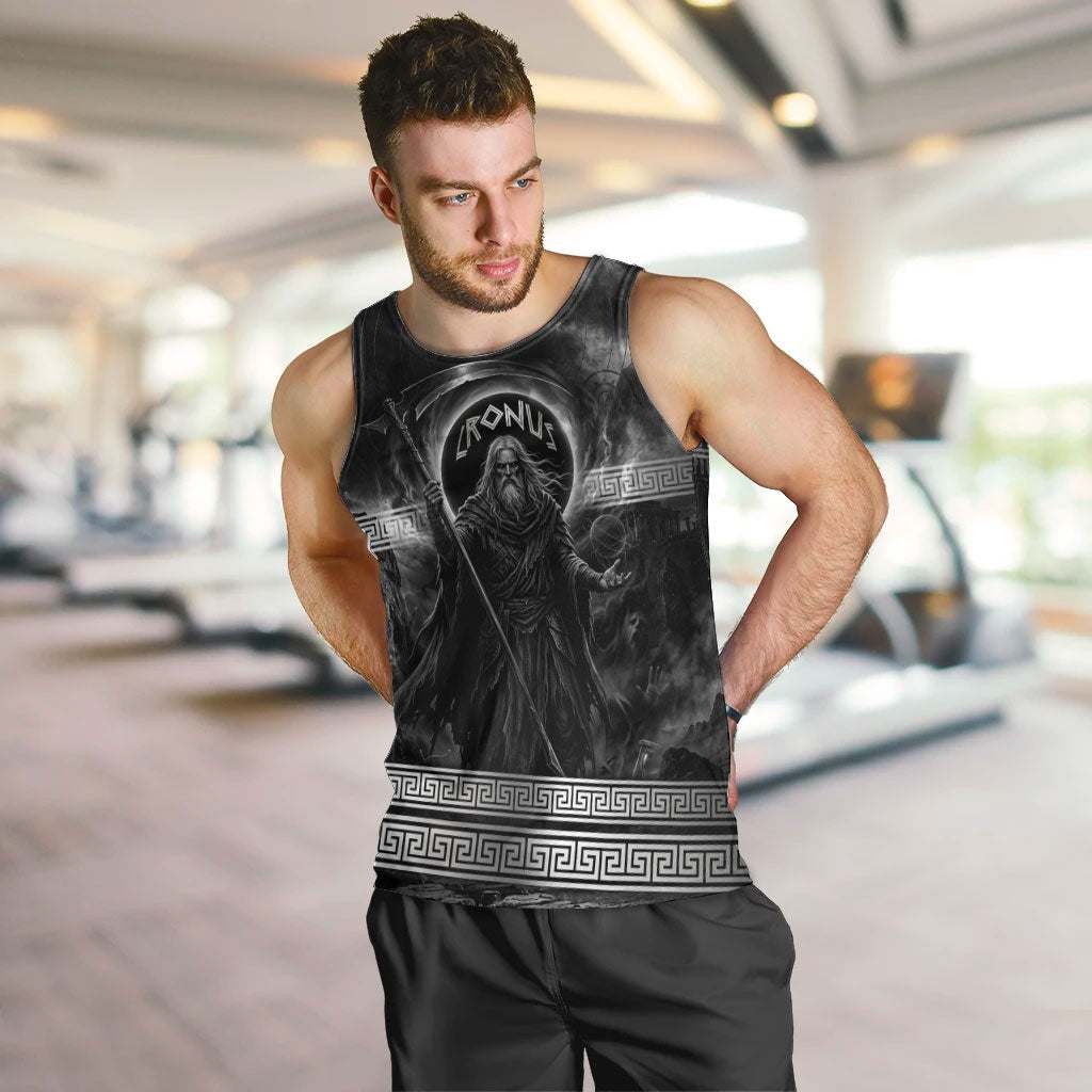 Cronus Father Of Gods Greek Men Tank Top Titan Leader Cronus Scythe Greek Key Art