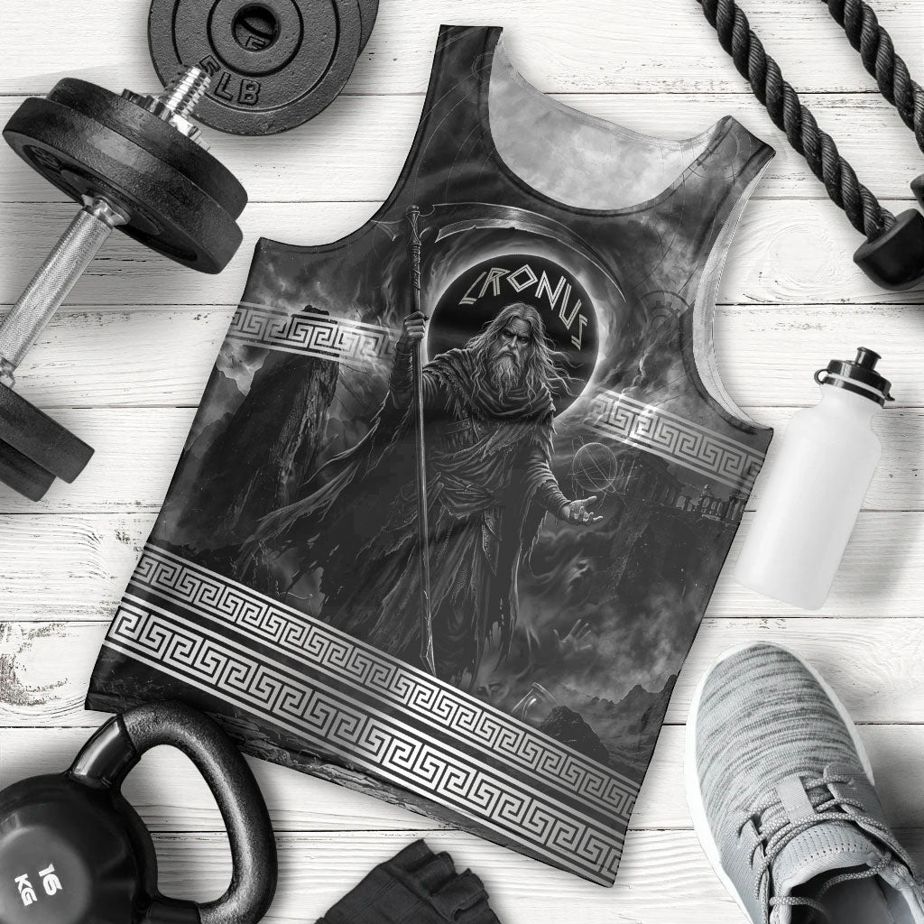 Cronus Father Of Gods Greek Men Tank Top Titan Leader Cronus Scythe Greek Key Art