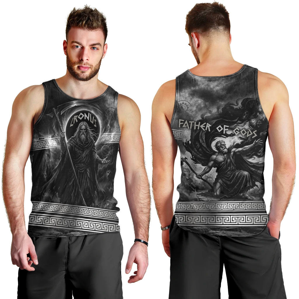 Cronus Father Of Gods Greek Men Tank Top Titan Leader Cronus Scythe Greek Key Art