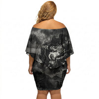 Cronus Father Of Gods Greek Off Shoulder Short Dress Titan Leader Cronus Scythe Greek Key Art