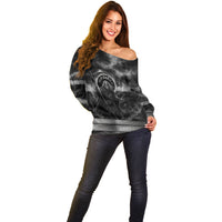 Cronus Father Of Gods Greek Off Shoulder Sweater Titan Leader Cronus Scythe Greek Key Art