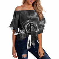 Cronus Father Of Gods Greek Off Shoulder Wrap Waist Top Titan Leader Cronus Scythe Greek Key Art