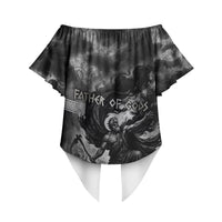 Cronus Father Of Gods Greek Off Shoulder Wrap Waist Top Titan Leader Cronus Scythe Greek Key Art