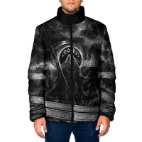 Cronus Father Of Gods Greek Padded Jacket Titan Leader Cronus Scythe Greek Key Art