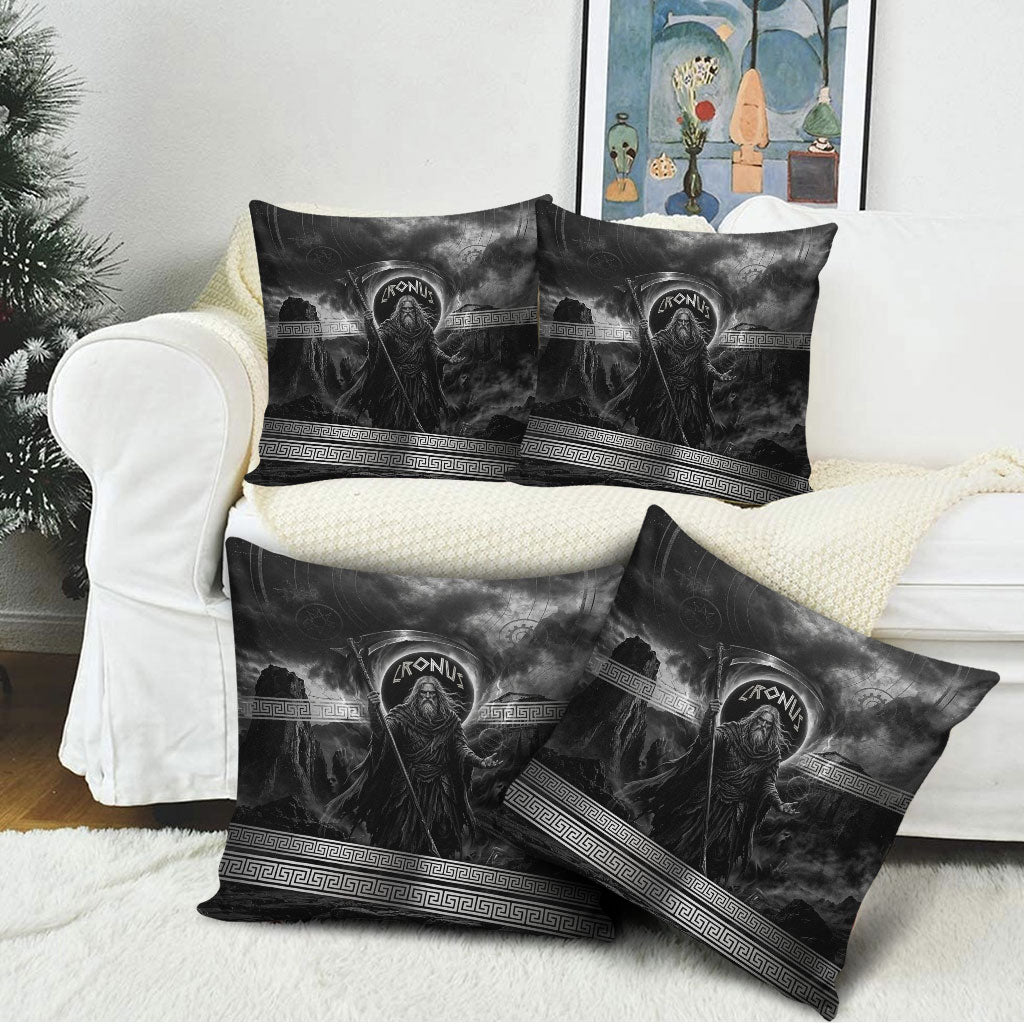 Cronus Father Of Gods Greek Pillow Cover Titan Leader Cronus Scythe Greek Key Art