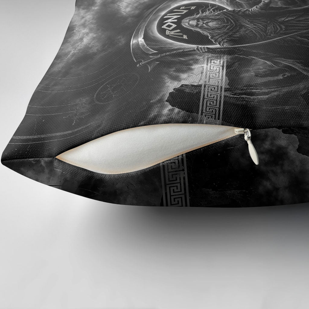 Cronus Father Of Gods Greek Pillow Cover Titan Leader Cronus Scythe Greek Key Art