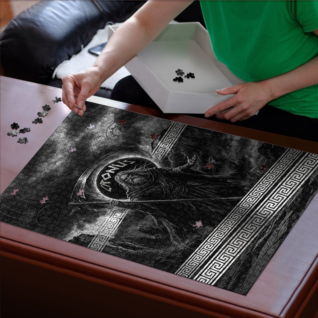 Cronus Father Of Gods Greek Puzzle Titan Leader Cronus Scythe Greek Key Art
