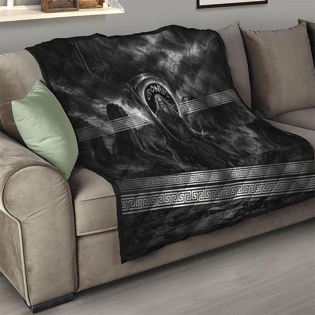 Cronus Father Of Gods Greek Quilt Titan Leader Cronus Scythe Greek Key Art