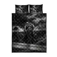 Cronus Father Of Gods Greek Quilt Bed Set Titan Leader Cronus Scythe Greek Key Art
