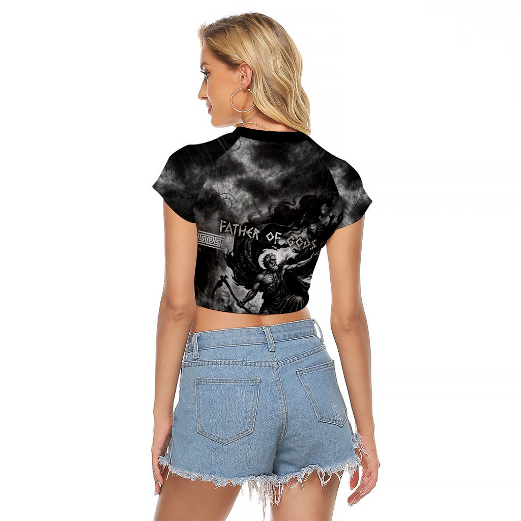 Cronus Father Of Gods Greek Raglan Cropped T Shirt Titan Leader Cronus Scythe Greek Key Art