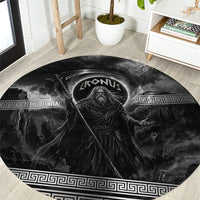 Cronus Father Of Gods Greek Round Carpet Titan Leader Cronus Scythe Greek Key Art